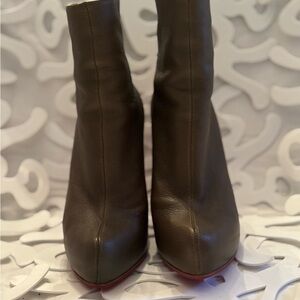 Christian Louboutin Elegant Brown Leather Ankle Boots